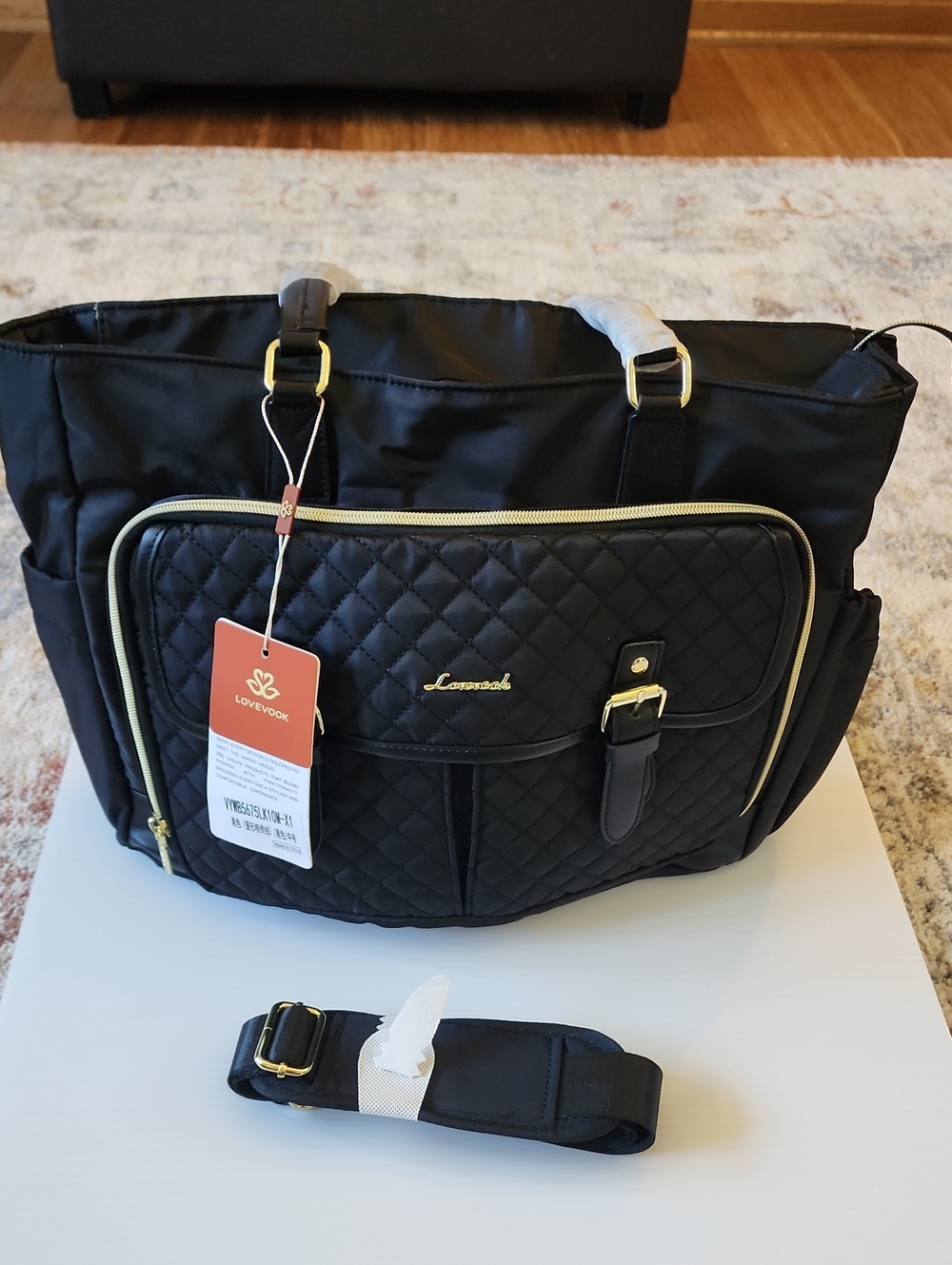 Lovevook Large Black Tote Bag. NWT